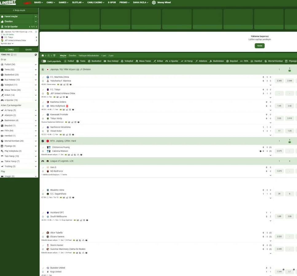 Linebet ekran görüntüsü