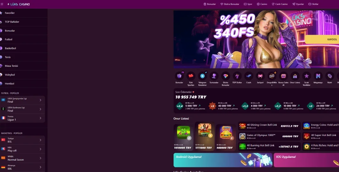 Luks Casino ekran görüntüsü