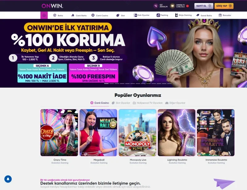 Onwin ekran görüntüsü