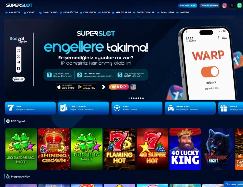 SuperSlot ekran görüntüsü