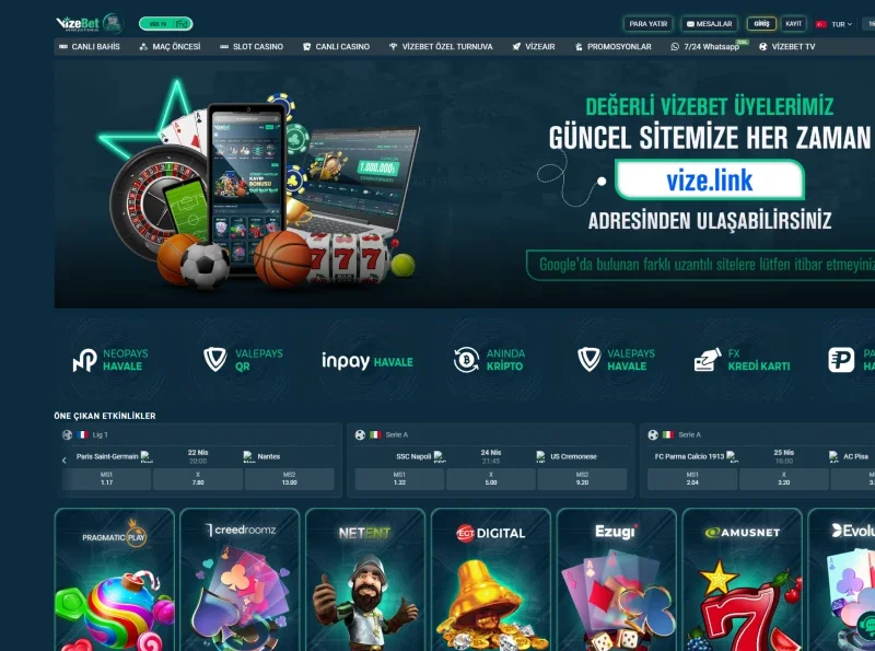 Vizebet ekran görüntüsü